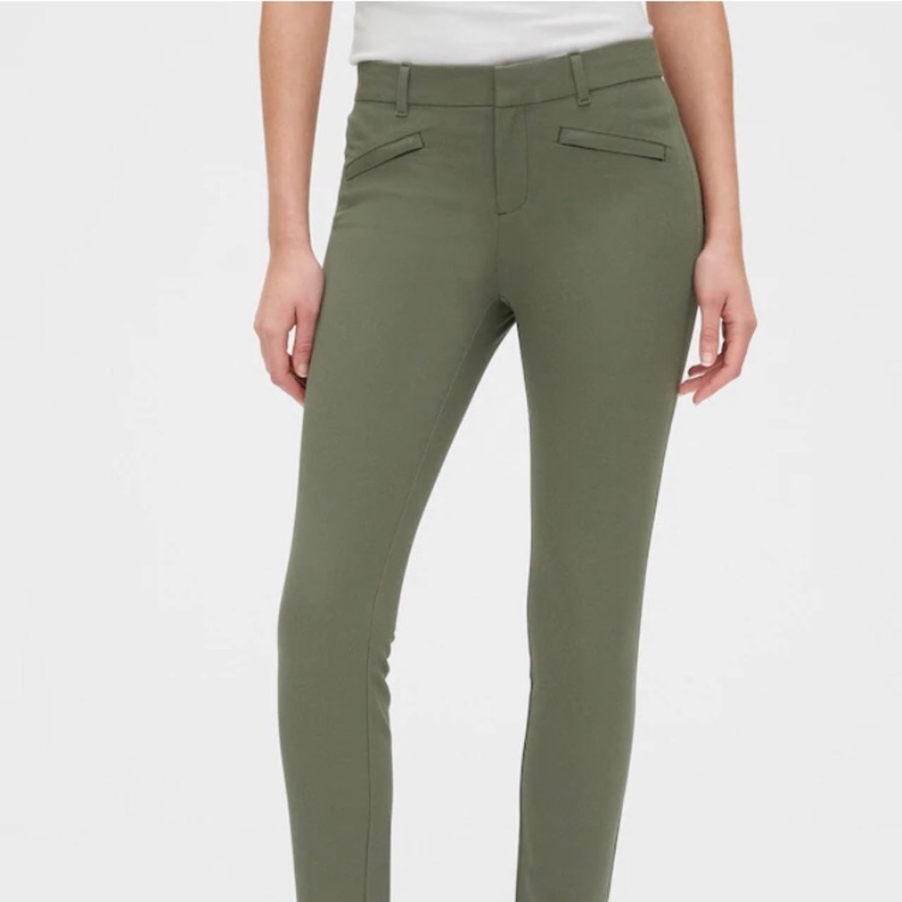 GAP Curvy Signature Skinny Ankle Pants (Olive)